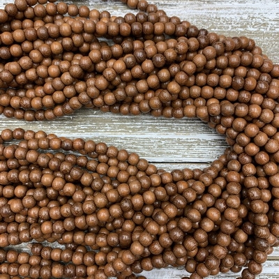 6mm Madre de Cacao Wood Bead Strands