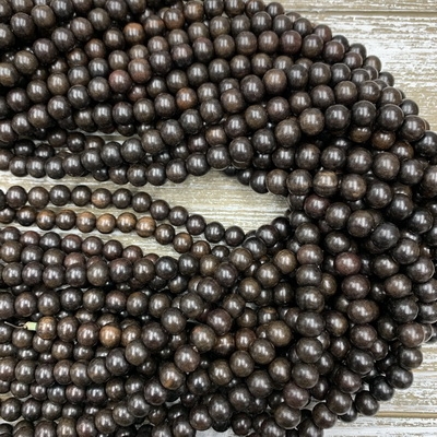 8mm Ebony Wood Bead Strands