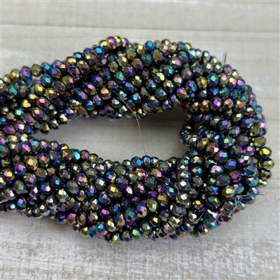 2x3mm Mardi Gras Faceted Chinese Crystals