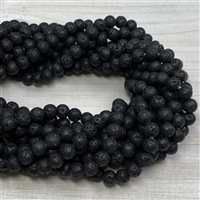 kelliesbeadboutique.com | 8mm Lava Stone - Large Hole Strands