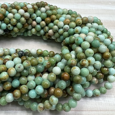 kelliesbeadboutique.com | 6mm Mongolian Turquoise Round Beads