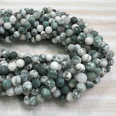 kelliesbeadboutique.com | 8mm Matte Moss Tree Agate Strands