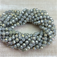 kelliesbeadboutique.com | 4mm  Round Gray Green Faceted Chinese Crystals