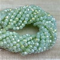 4mm  Round Pale Green Faceted Chinese Crystals