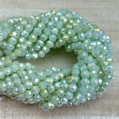 4mm  Round Pale Green Faceted Chinese Crystals