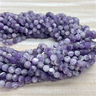 kelliesbeadboutique.com | 6mm Matte Chevron Amethyst Strands