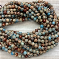 kelliesbeadboutique.com | 6mm Cornflower Blue Aqua Terra Jasper