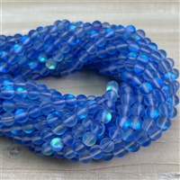 6mm Matte Blue Aura Quartz