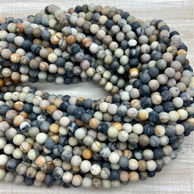 kelliesbeadboutique.com | 6mm Matte Picasso Jasper Strands