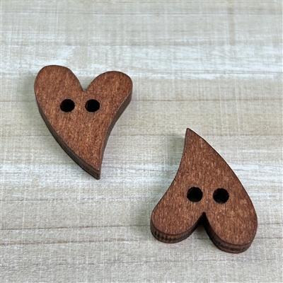kelliesbeadboutique.com | Wooden Heart Button