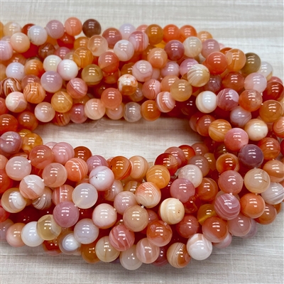 kelliesbeadboutique.com | 8mm Pink Botswana Agate Strands