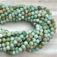 kelliesbeadboutique.com | 8mm Matte Mongolia Turquoise Round Beads