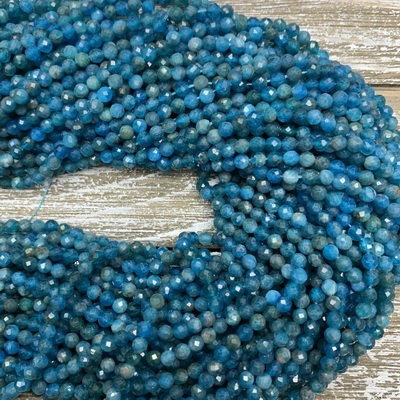 kelliesbeadboutique.com | 4mm Faceted Apatite Strands