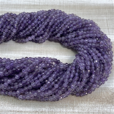 kelliesbeadboutique.com | 3mm Faceted  Amethyst Strands