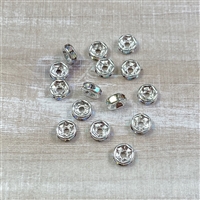 6mm Brass Rhinestone Spacers - Clear Silver AB