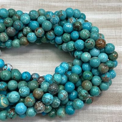kelliesbeadboutique.com | 10mm Turquoise Howlite Large Hole Beads - Long Strand