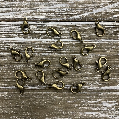 12x6mm Lobster Clasps -  Antique Bronze