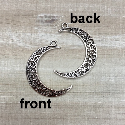 kelliesbeadboutique.com | Antique Silver Crescent Moon Pendants