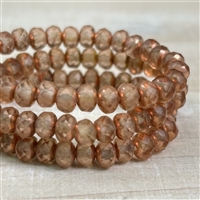 3x5mm Rondelle Peach with Copper Finish