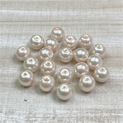 kelliesbeadboutique.com | 8mm Blush Chinese Glass Pearls - 20 pieces