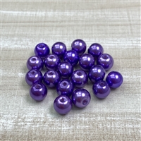 kelliesbeadboutique.com | 8mm Purple Chinese Glass Pearls - 20 pieces
