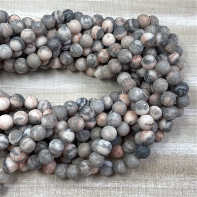 www.kelliesbeadboutique.com | 8mm Matte  Pink Zebra Jasper Strands