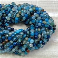 kelliesbeadboutique.com | 6mm Faceted Blue Agate - Dyed