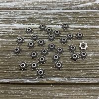 5mm Antique Silver Bead Caps