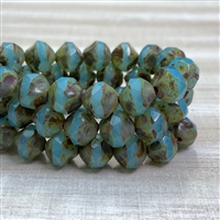 kelliesbeadboutique.com | 8mm Baroque Beads Medium Sky Blue Picasso