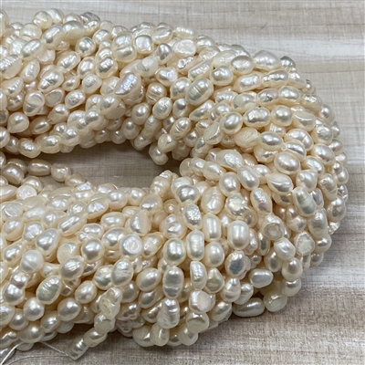 kelliesbeadboutique.com | 6-7mm White Nugget Freshwater Pearls