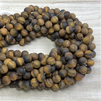 kelliesbeadboutique.com | 10mm Matte Tigers Eye Strands