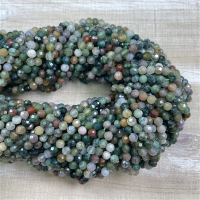 kelliesbeadboutique.com | 4mm Faceted Indian Agate Strands