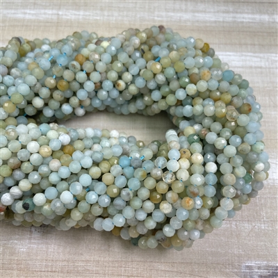 kelliesbeadboutique.com | 4mm Faceted Mixed Amazonite Strands