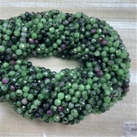 kelliesbeadboutique.com | 4mm Faceted Ruby in Zoisite Strands