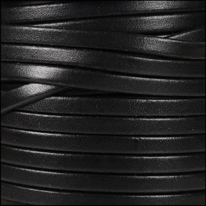 5mm Flat Black Leather