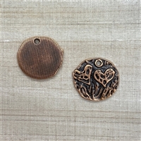 kelliesbeadboutique.com | Antique Copper Stamped Heart Charms