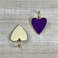 kelliesbeadboutique.com | 14x20mm Purple Enamel Heart Charm