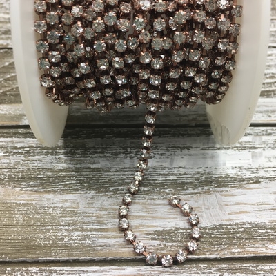 kelliesbeadboutique.com |3mm Crystal Rhinestone Cup Chain