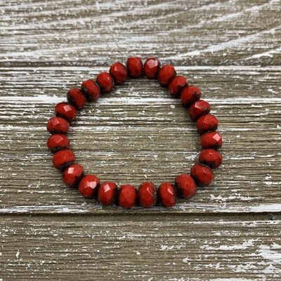 5x7mm Opaque Red Picasso Rondelle