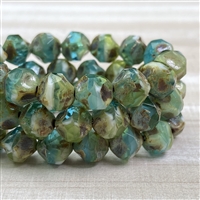 kelliesbeadboutique.com | 9mm Baroque Beads Peruvian Opal Blue Mix Picasso Finish