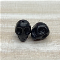 kelliesbeadboutique.com | Medium Black Magnesite Skull Beads