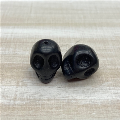 kelliesbeadboutique.com | Medium Black Magnesite Skull Beads