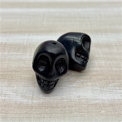 kelliesbeadboutique.com | Large Black Magnesite Skull Beads