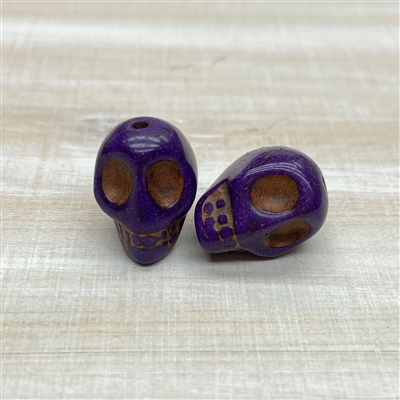 kelliesbeadboutique.com | Medium Purple Magnesite Skull Beads