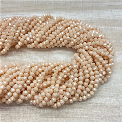 kelliesbeadboutique.com | 4x3mm Pearl Luster Misty Rose Chinese Crystal