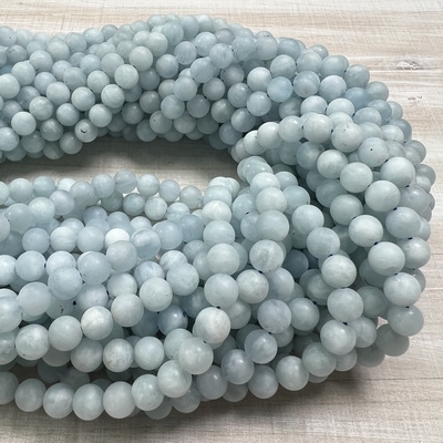 kelliesbeadboutique.com | 6mm Matte Aquamarine Strands