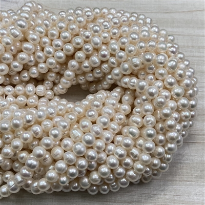 kelliesbeadboutique.com | 6mm White Freshwater Pearls