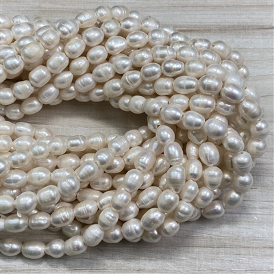 kelliesbeadboutique.com | 6-7mm Potato White Large Hole Freshwater Pearls