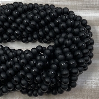 kelliesbeadboutique.com | 8mm Matte Striped Black Onyx