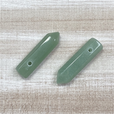 kelliesbeadboutique.com | 8x32 Green Aventurine Top Drill Faceted Point